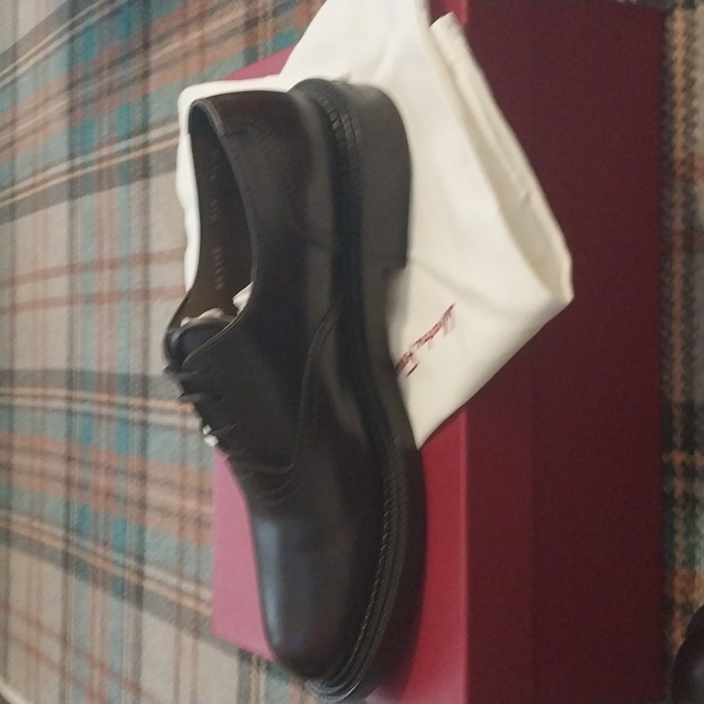 Salvatore Ferragamo Men's Dark Brown Leather Dress Shoes - Picture 12 of 16